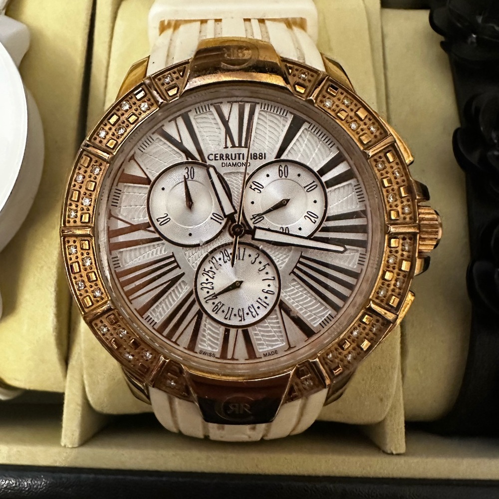 Cerruti 1881 Women's Gold and White Watch